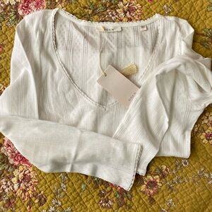 NWT • doen pointelle cilla tee